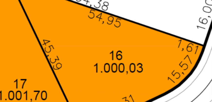 Canto da Mata – Lote 16 da quadra A (1.000,03m²)